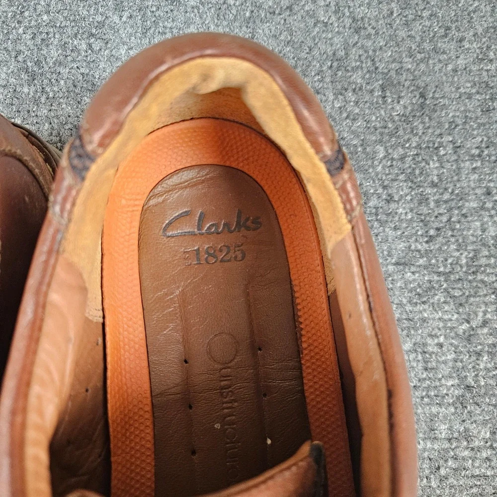 Clarks 1825 Mens Brown Leather‎ Moc Toe Oxford Lace Up Shoes 26101183 Size 11M